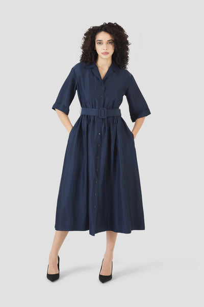Jane Shirt Dress in Linen Viscose