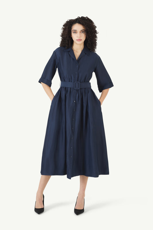 Jane Shirt Dress in Linen Viscose