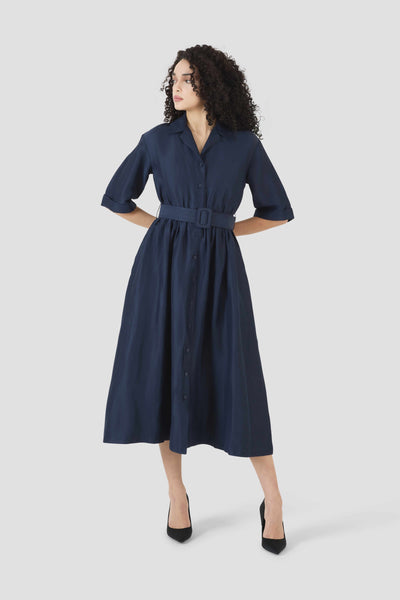 Jane Shirt Dress in Linen Viscose