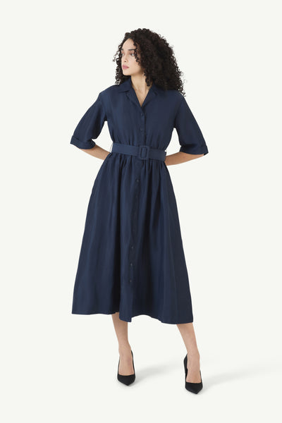 Jane Shirt Dress in Linen Viscose