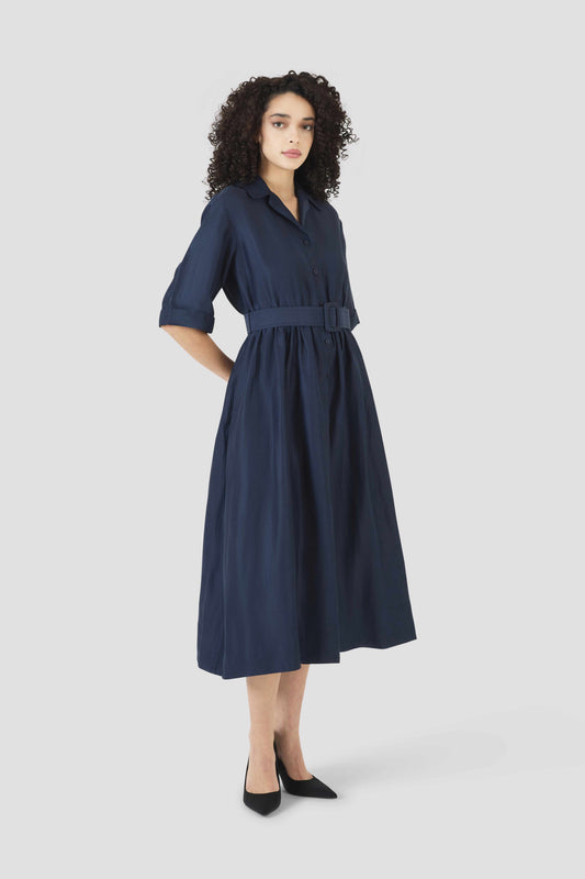 Jane Shirt Dress in Linen Viscose