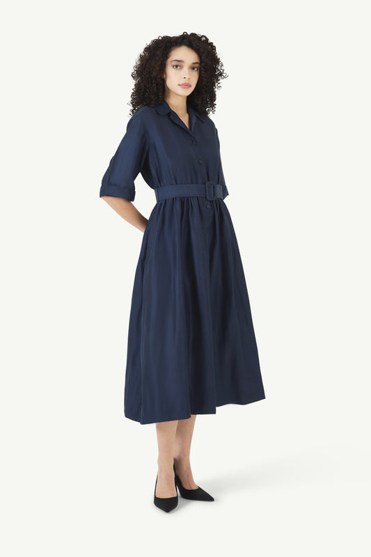 Jane Shirt Dress in Linen Viscose