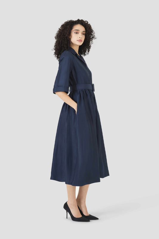 Jane Shirt Dress in Linen Viscose