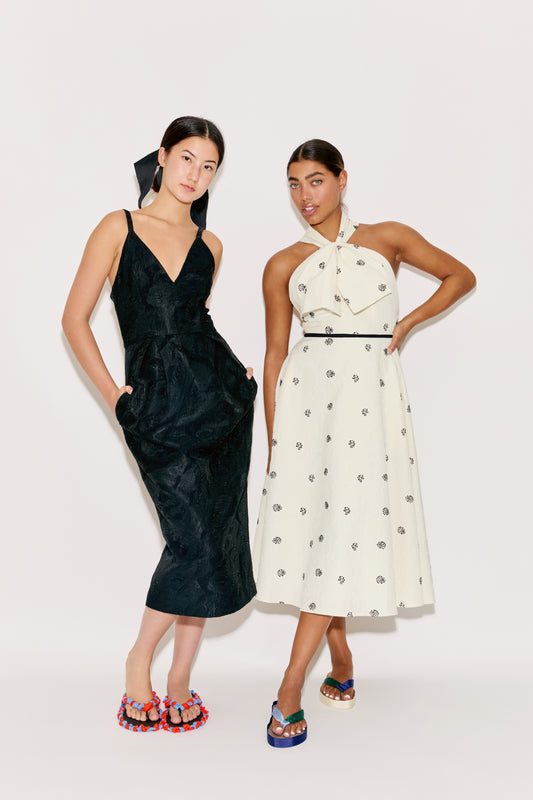 Sailor Dress in Floral Embossed Crepe Rosie Assoulin Sailor Dress in Floral Embossed Crepe Rosie Assoulin
