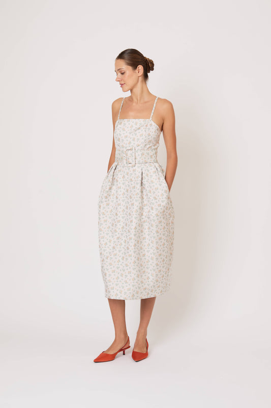 Rosie Assoulin - Artichoke Belted Jacquard Dress - Orange - US 12