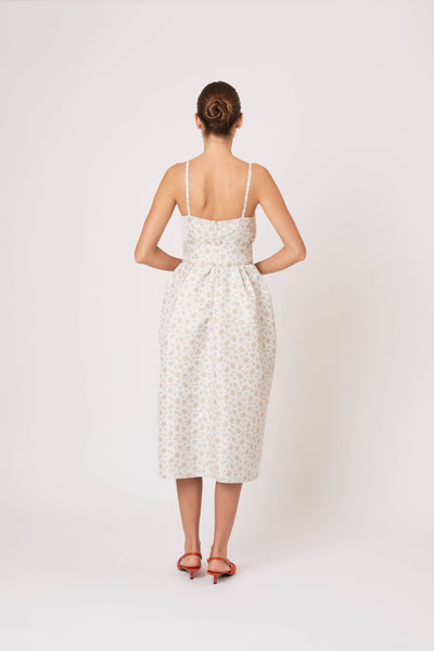 Artichoke Dress w/ Belt in Clementine Jacquard