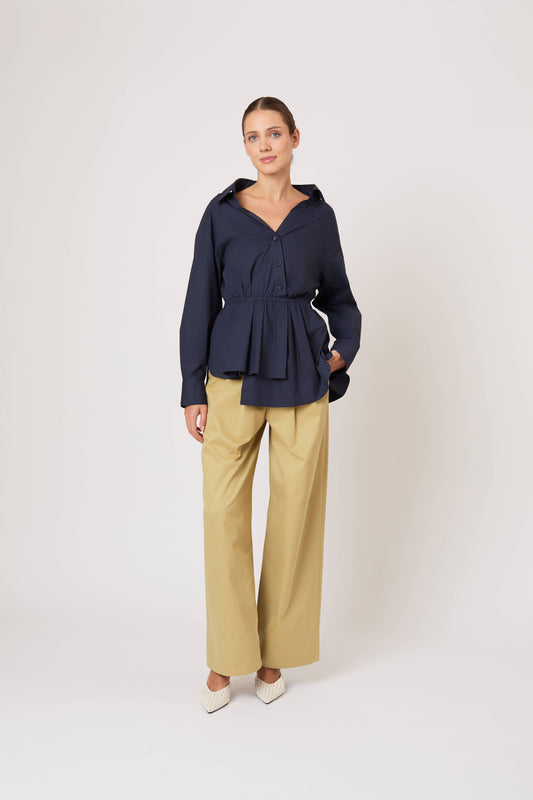 Falling off the Shoulder Top in Cotton Taffeta