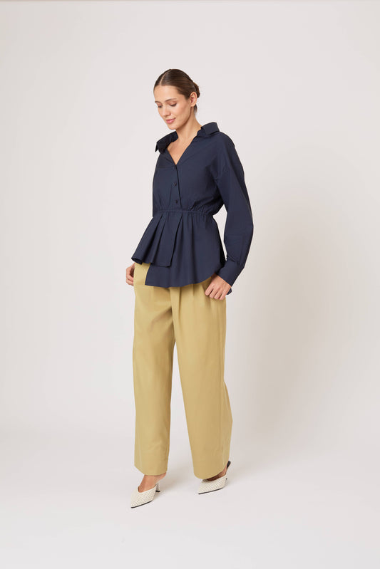 Falling off the Shoulder Top in Cotton Taffeta