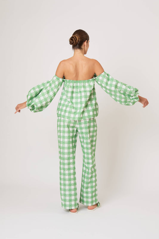 Easy Does It Pant in Picnic Embroidered Gingham