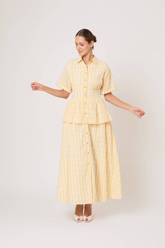 Boogie Woogie Bugle Boy Dress in Seersucker Check