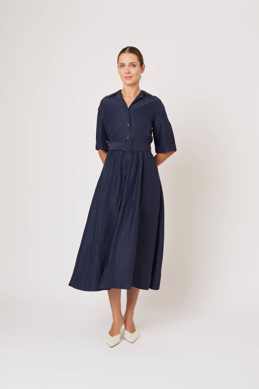 Jane Shirt Dress in Linen Viscose