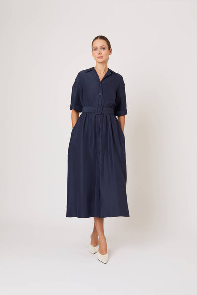 Jane Shirt Dress in Linen Viscose