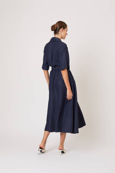 Jane Shirt Dress in Linen Viscose