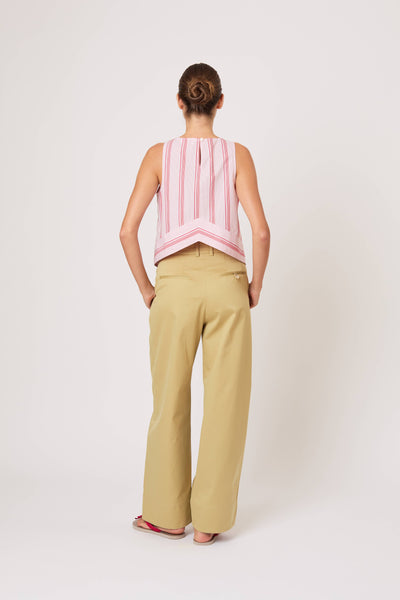 Chevron Top in Men's Shirting Red Stripe