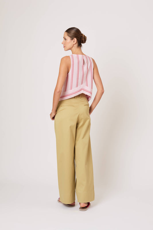 Chevron Top in Men's Shirting Red Stripe