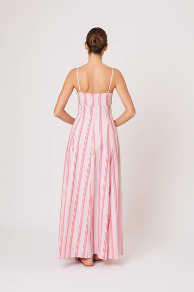 Cami Maxi Dress in Men's Shirting Red Stripe