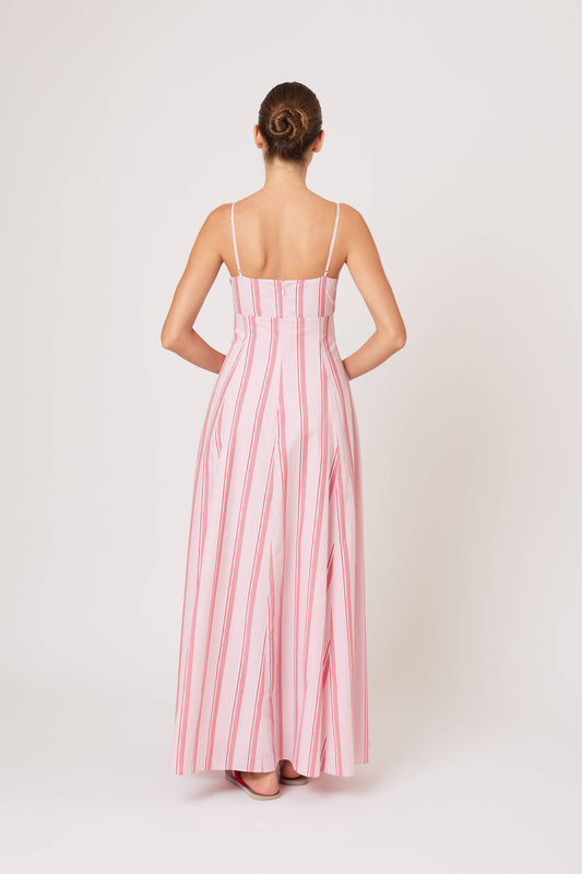 Cami Maxi Dress in Men's Shirting Red Stripe