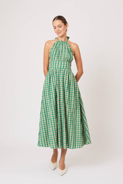 Halter in the Name of Love in Seersucker Green Check