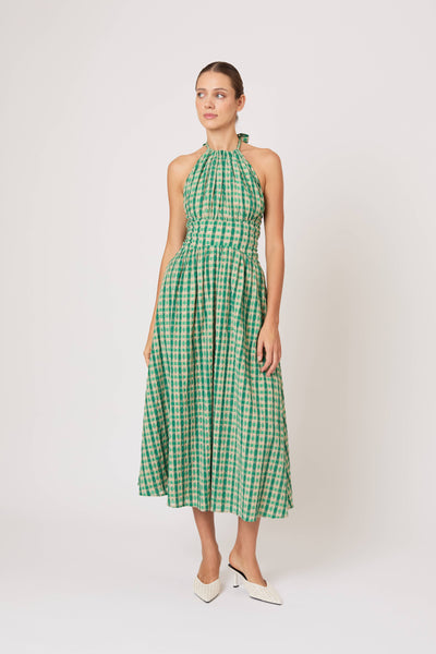 Halter in the Name of Love in Seersucker Green Check