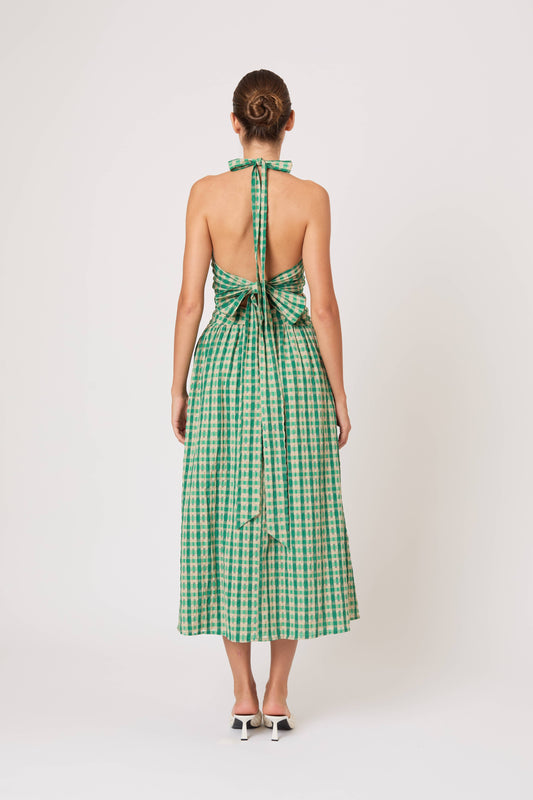 Halter in the Name of Love in Seersucker Green Check