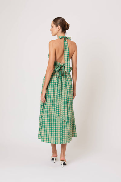 Halter in the Name of Love in Seersucker Green Check