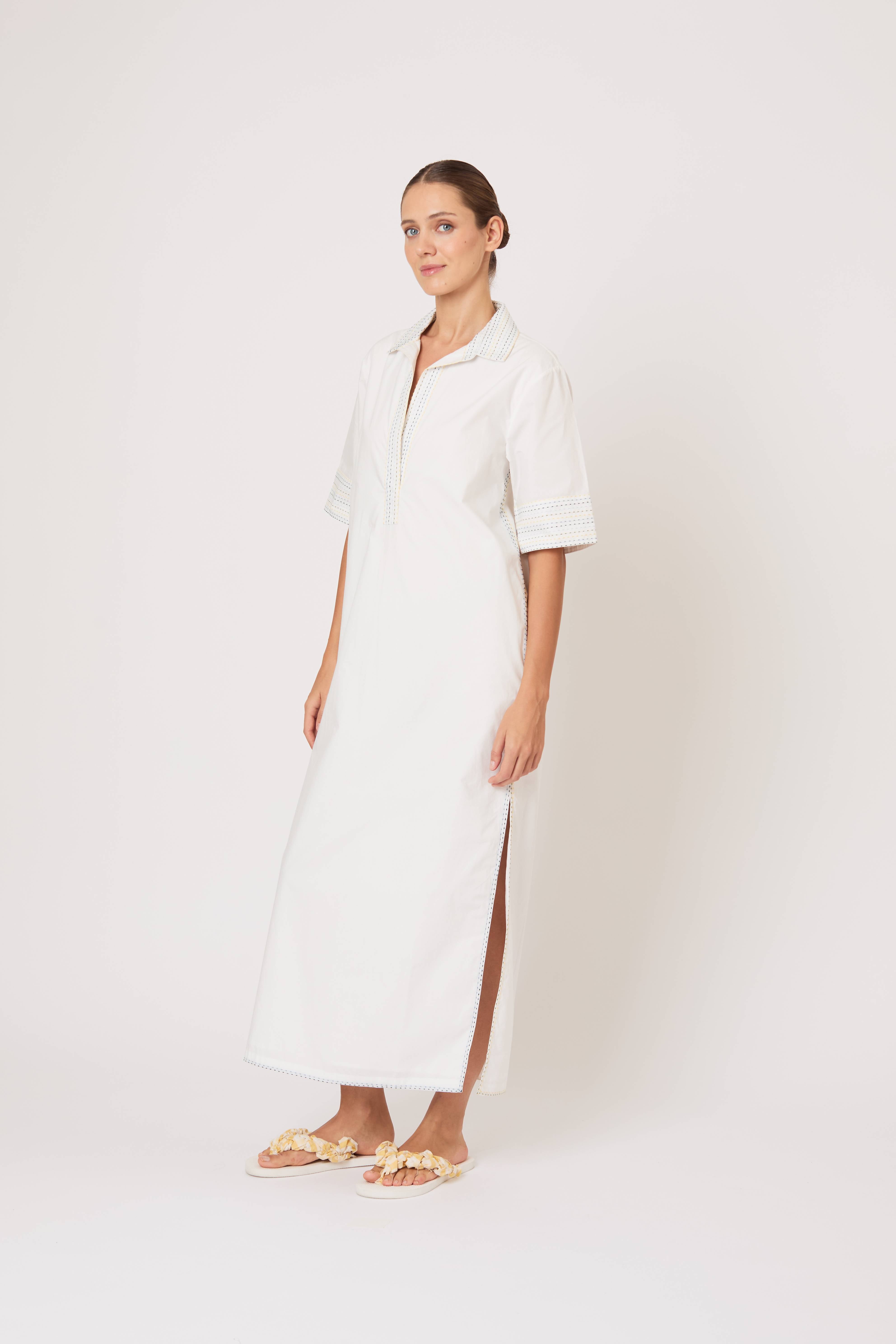 Caftan Dress in Trapunto Cotton – Rosie Assoulin