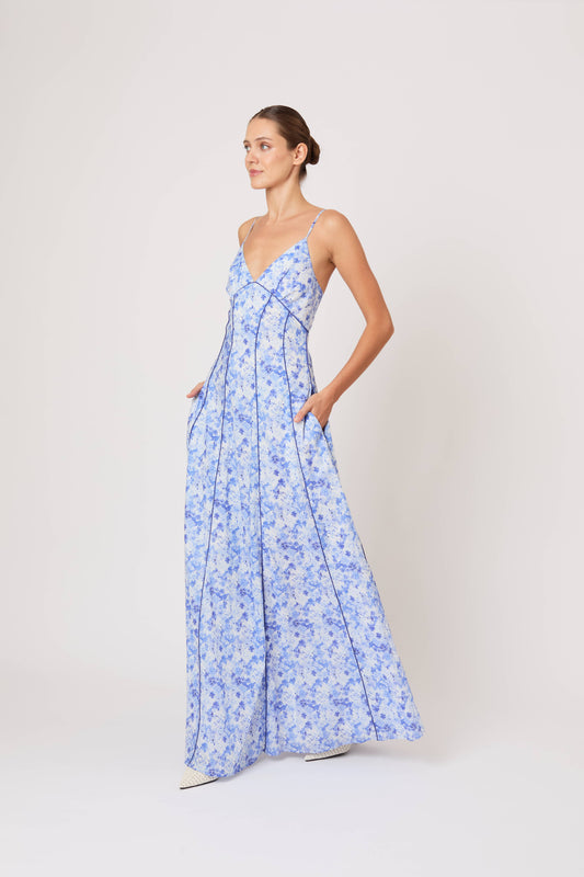 Cami Maxi Dress in Watercolor Floral Rosie Assoulin Cami Maxi Dress in Watercolor Floral Rosie Assoulin
