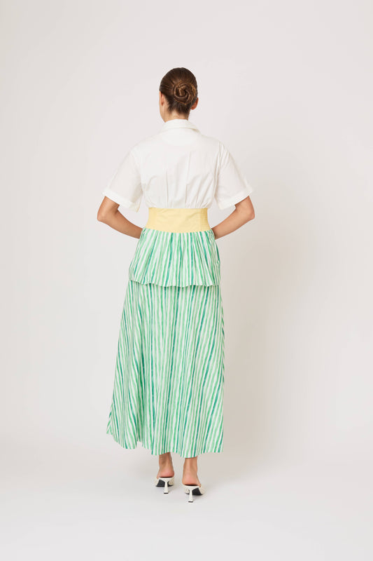 Boogie Woogie Bugle Boy Dress in Watercolor Stripe Poplin