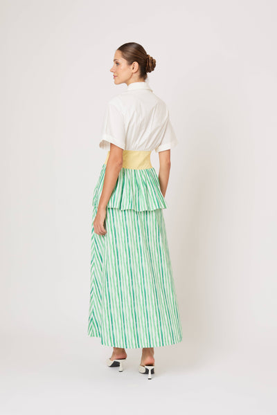 Boogie Woogie Bugle Boy Dress in Watercolor Stripe Poplin