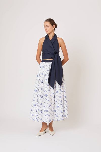 Wrapped Up Halter Top in Cotton Taffeta
