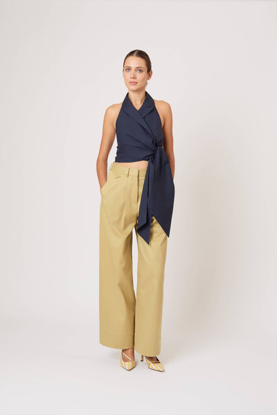Wrapped Up Halter Top in Cotton Taffeta