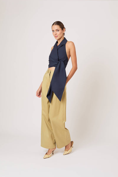 Wrapped Up Halter Top in Cotton Taffeta