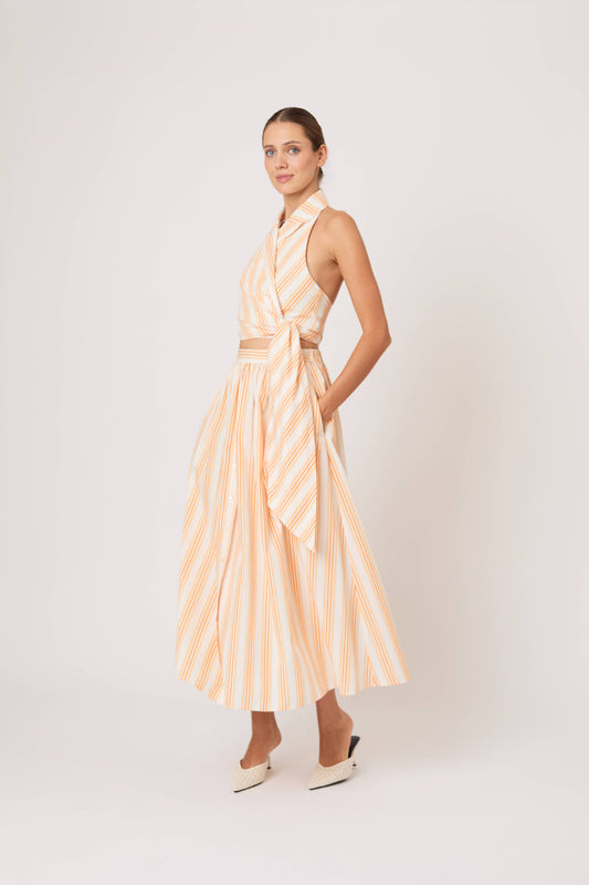 Wrapped Up Halter Top in Men's Shirting