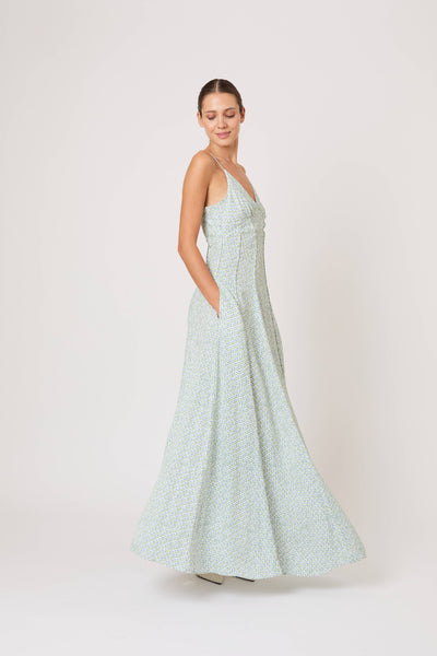 Cami Maxi Dress in Geo Print Poplin