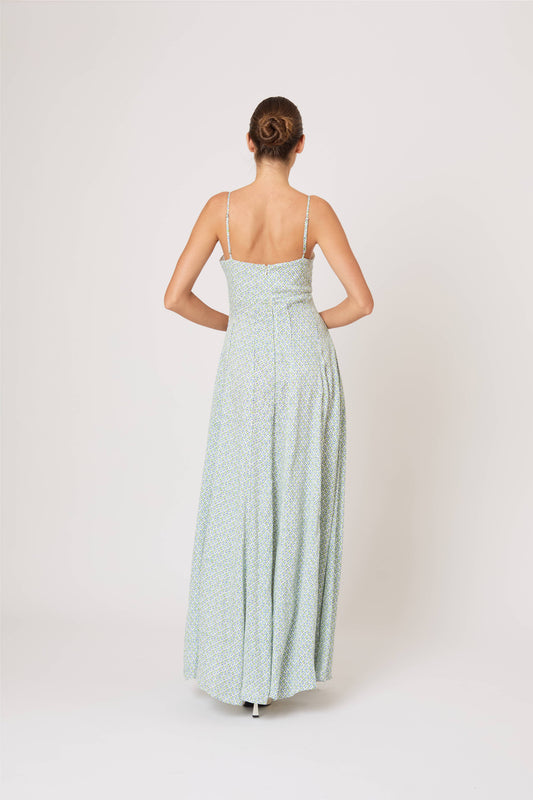 Cami Maxi Dress in Geo Print Poplin
