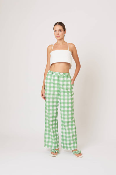 Easy Does It Pant in Picnic Embroidered Gingham