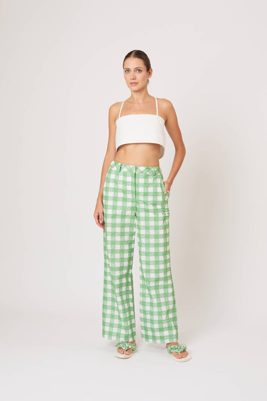Easy Does It Pant in Picnic Embroidered Gingham