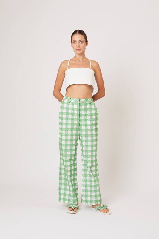 Easy Does It Pant in Picnic Embroidered Gingham