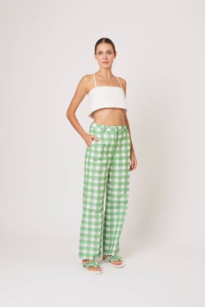 Easy Does It Pant in Picnic Embroidered Gingham