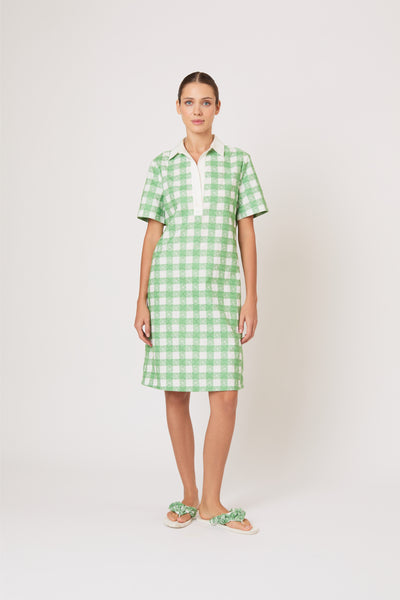 Mini Rugby Dress in Picnic Embroidered Gingham