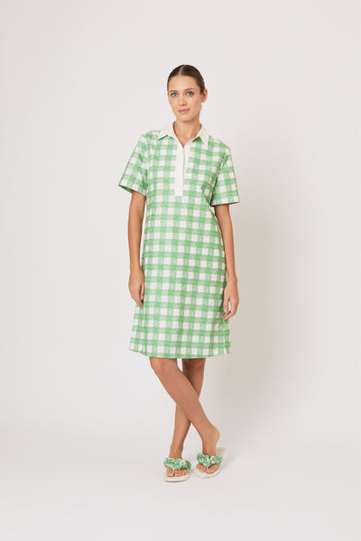 Mini Rugby Dress in Picnic Embroidered Gingham
