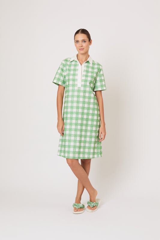 Mini Rugby Dress in Picnic Embroidered Gingham
