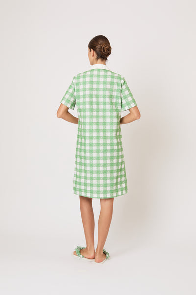 Mini Rugby Dress in Picnic Embroidered Gingham