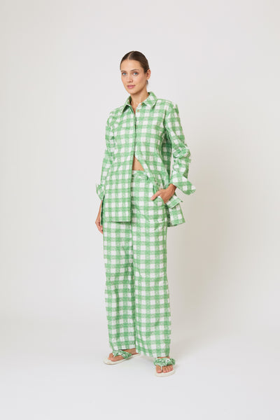 Easy Does It Pant in Picnic Embroidered Gingham