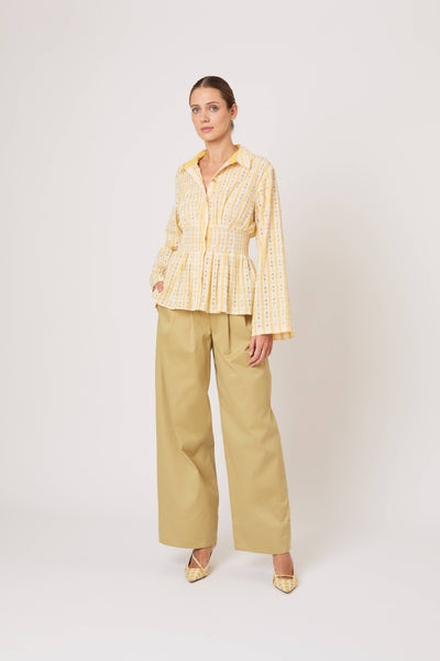 Boogie Woogie Bugle Boy Top in Seersucker Check