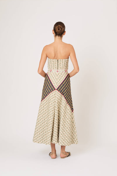 Diamond A-Line Skirt in in English Floral Jacquard