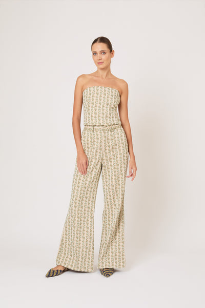 Venus Top in English Floral Jacquard