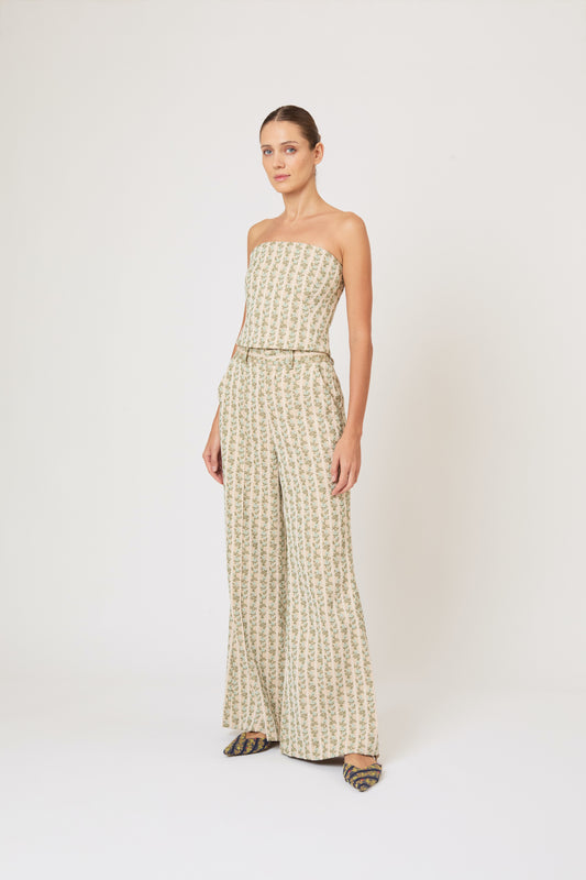 Venus Top in English Floral Jacquard