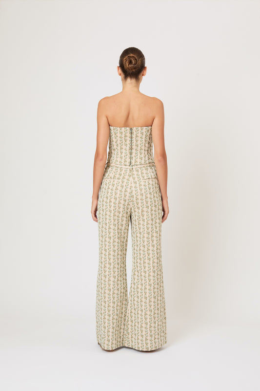 Venus Top in English Floral Jacquard