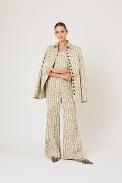 Row, Row, Row Your Buttons Blazer in English Floral Jacquard